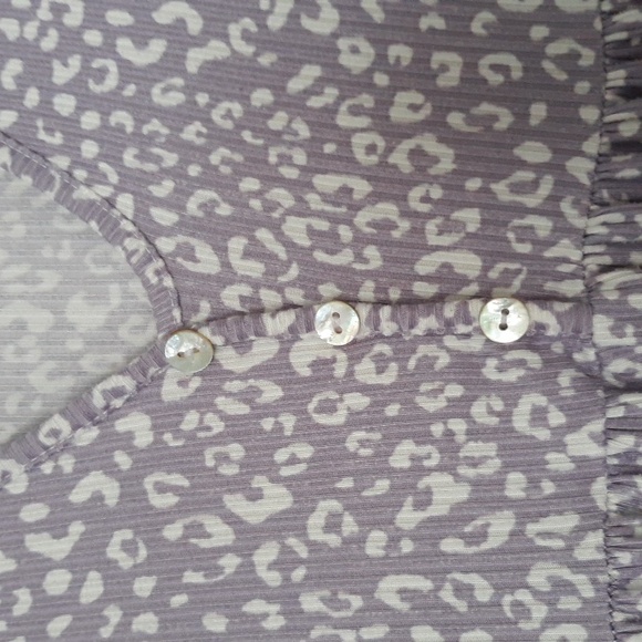 Jessica Simpson Lavender Animal Print Babydoll Flutter Sleeves Festival Dress M - Picture 6 of 6